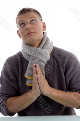 praying young man