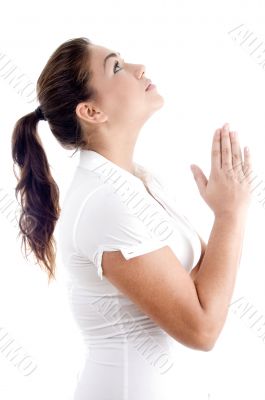 beautiful young female praying beautiful young female praying
