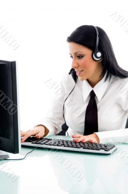 young executive working on computer