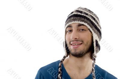 portrait of man wearing woolen cap