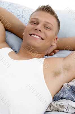 close up of resting young man close up of resting young man