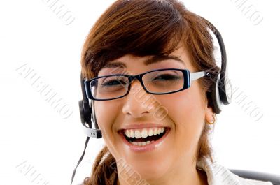 portrait of smiling female customer care