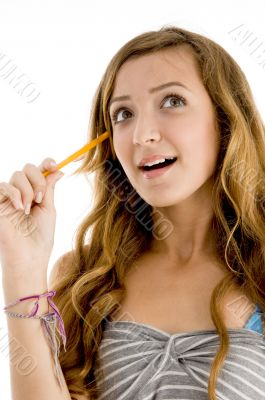cute girl thinking something cute girl thinking something