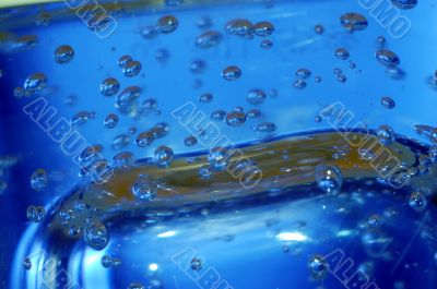 Blue water with bubbles Blue water with bubbles