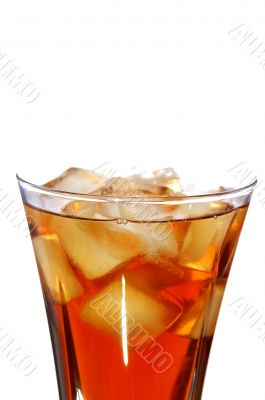 ice filled soft drink isolated on white