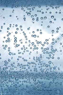 Blue water with bubbles Blue water with bubbles