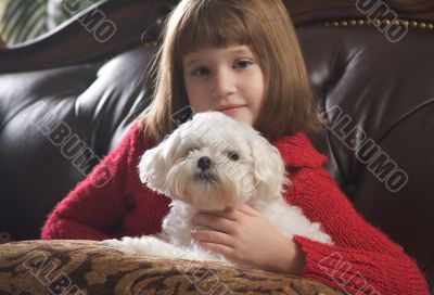 Young Girl with Her Maltese