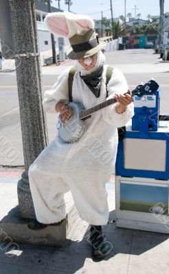 Easter Bunny Playing Banjo