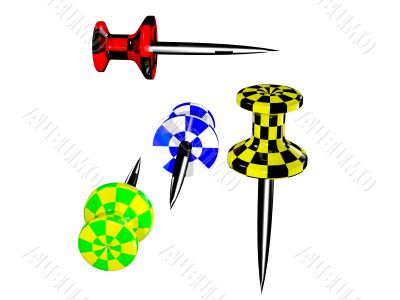Colored plastic pushpins Colored plastic pushpins