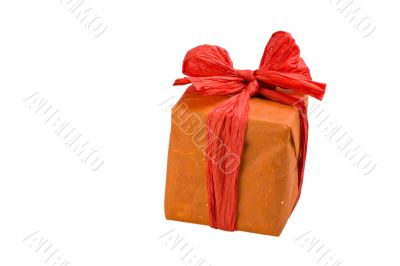 gift wrapped in orange