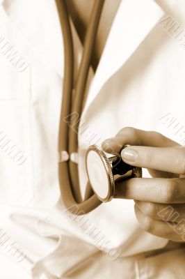 Young doctor with stethoscope.