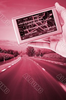 GPS in a man hand