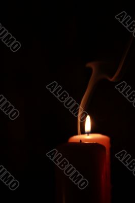 Candle, flame, smoke