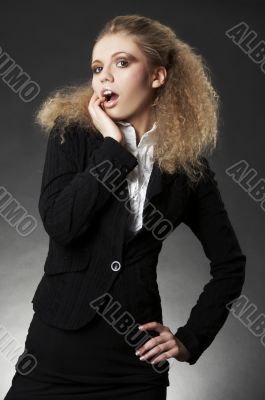 business woman with facial expression