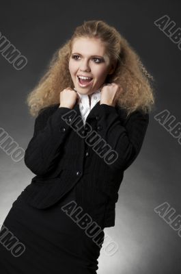 business woman with facial expression business woman with facial expression