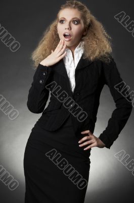 business woman with facial expression