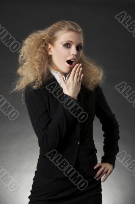 business woman with facial expression