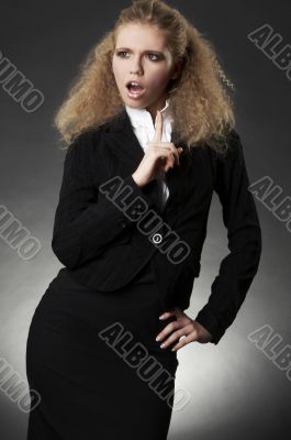 business woman with facial expression