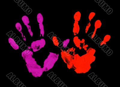 Violet and red fingerprint