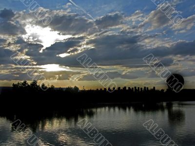 Balloon Silhouette Sunset