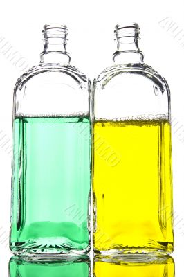 shtof with colored liquid