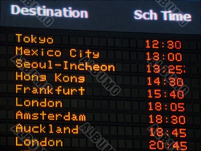 Airport information board