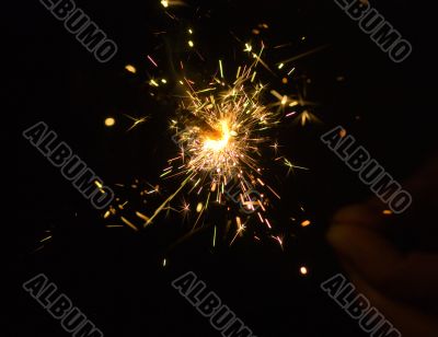 Bengal fire in a hand