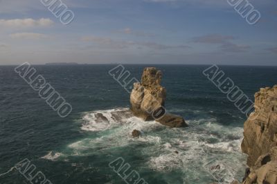 heavy sea near the rock, the Atlantic Ocean