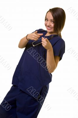 Nurse pointing