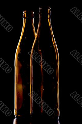 beer bottle on black