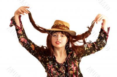 Young sensual woman in a hat