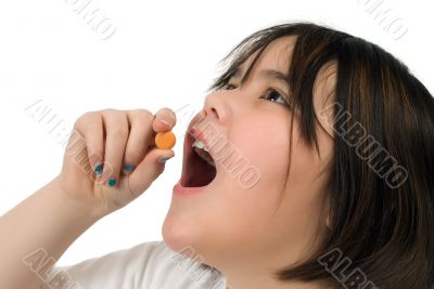 Girl Taking Vitamin C