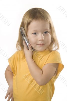 Small girl is calling Small girl is calling
