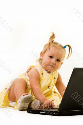 Baby on laptop