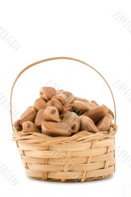 Pine nuts in a basket
