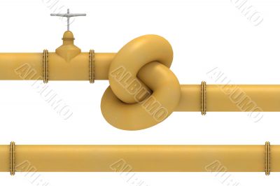 Yellow pipe knot and pipe segment