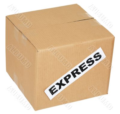 Cardboard box with an inscription express