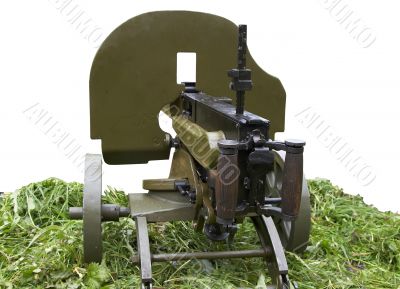 solated vintage self-powered machine gun solated vintage self-powered machine gun
