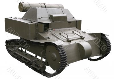 ancient small self-propelled tank