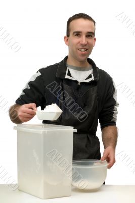 Man Measuring Flour