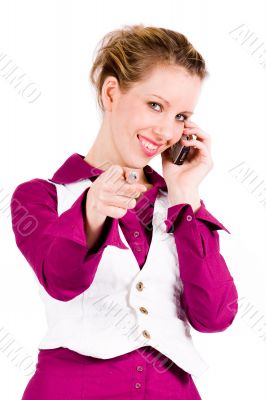 Commercial woman is calling Commercial woman is calling