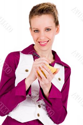 Smiling commercial worker