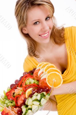 Blond girl and her salad Blond girl and her salad