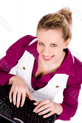 Commercial woman and her keyboard Commercial woman and her keyboard