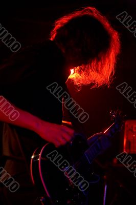 Rock-guitarist on live concert