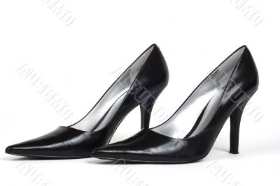 Pair of Black Women`s High-Heel Shoes