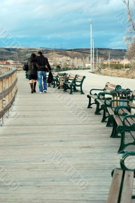 young couple walking