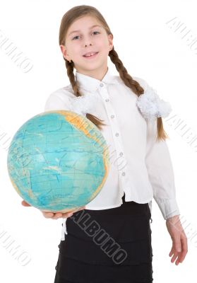 Girl with globe