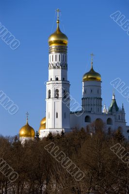 View on The Ivan the Great Bell Tower in Moscow Kremlin from Mos