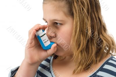 Girl Taking Inhaler